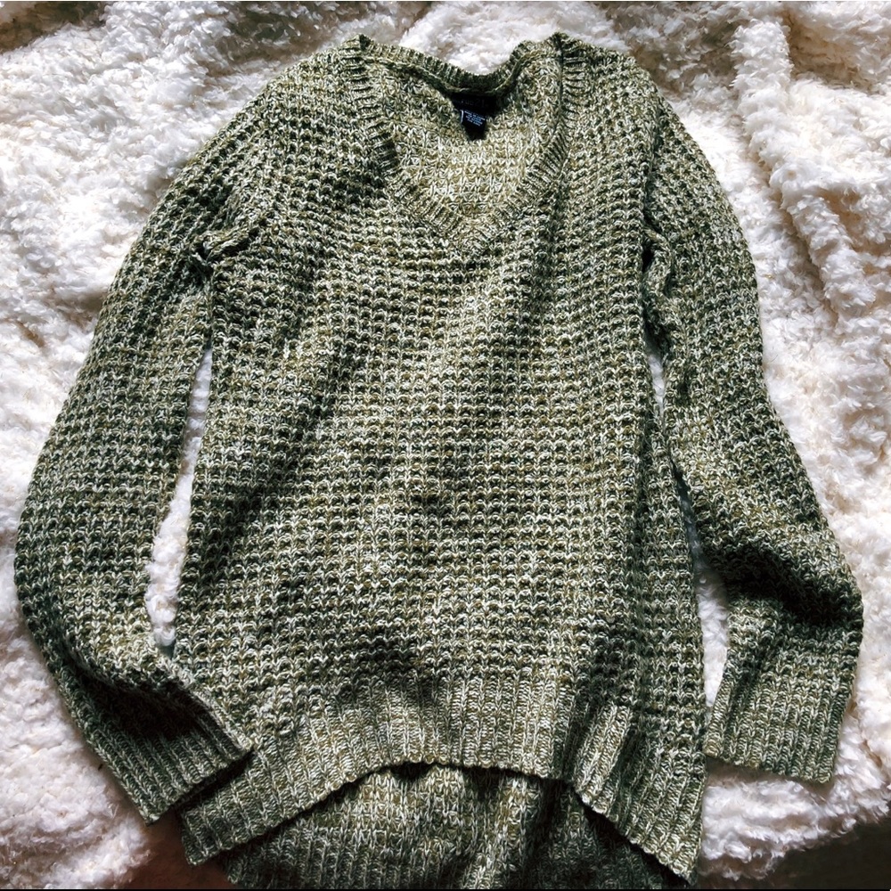 Green knit sweater